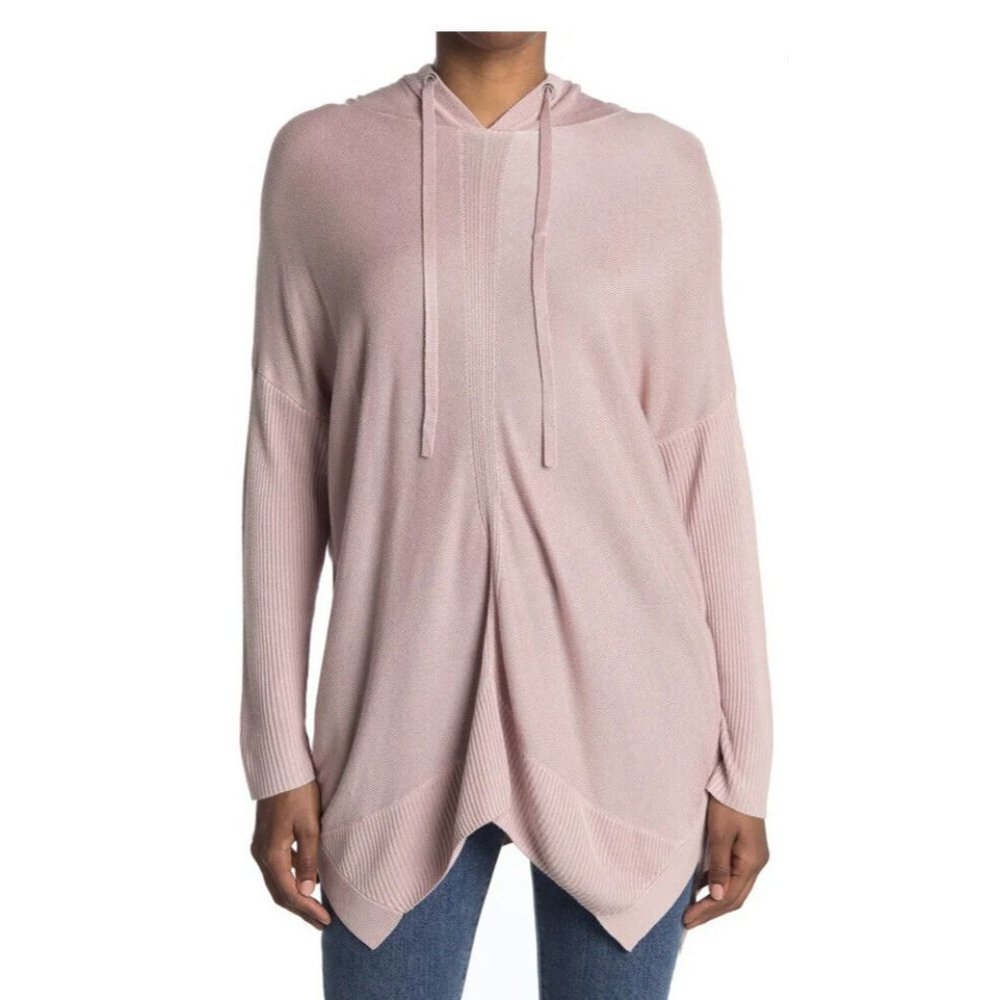 Stitchdrop Womens Pullover Tunic Hoodie Pink Long Sleeve Drawstring L New‎